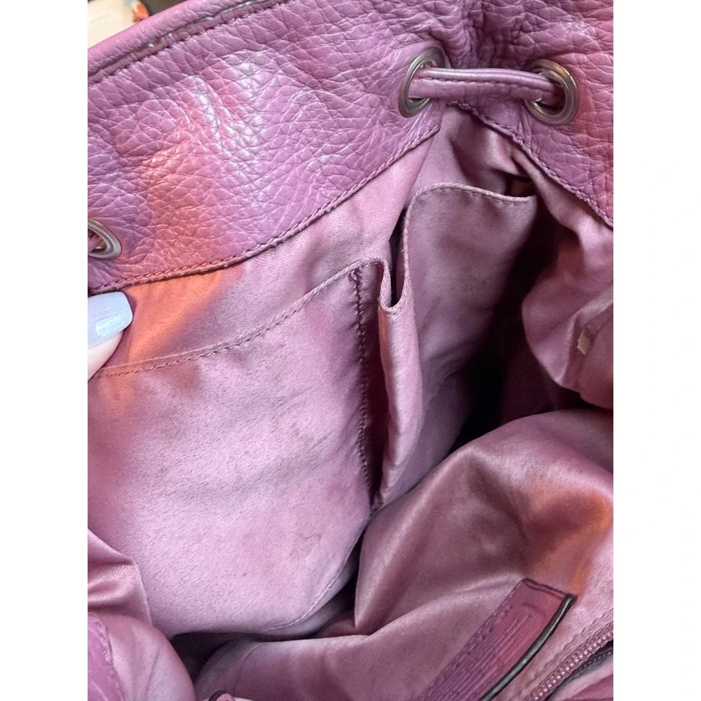 Coach Avery Rose Pink Pebbled Leather Drawstring Bucket Bag Crossbody F27003 - Picture 7 of 10